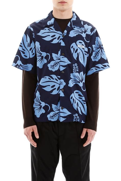 prada bowling shirt flame|men's prada shirts.